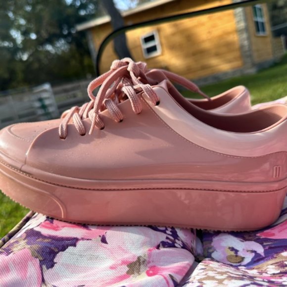 Melissa Pink Platform Jelly Sneakers 8 - Picture 9 of 11